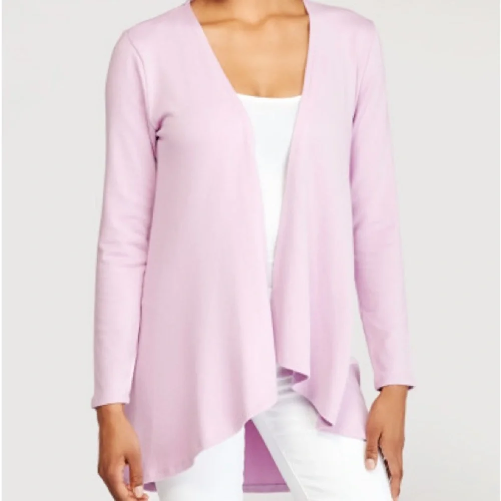 Cardigan style lavender wrap/sweater by Wantables.  Long sleeve. - Picture 6 of 6